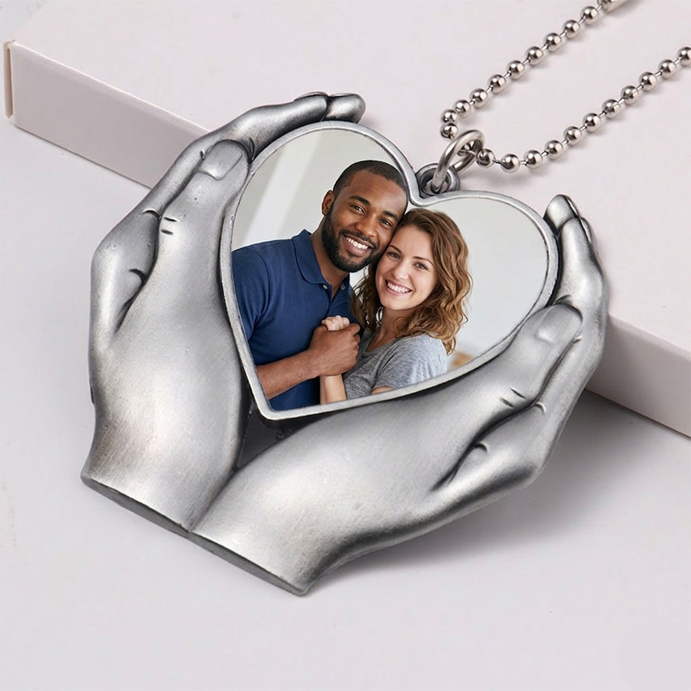 Custom 3D "Heart's Hold" Photo Car Charm Keychain