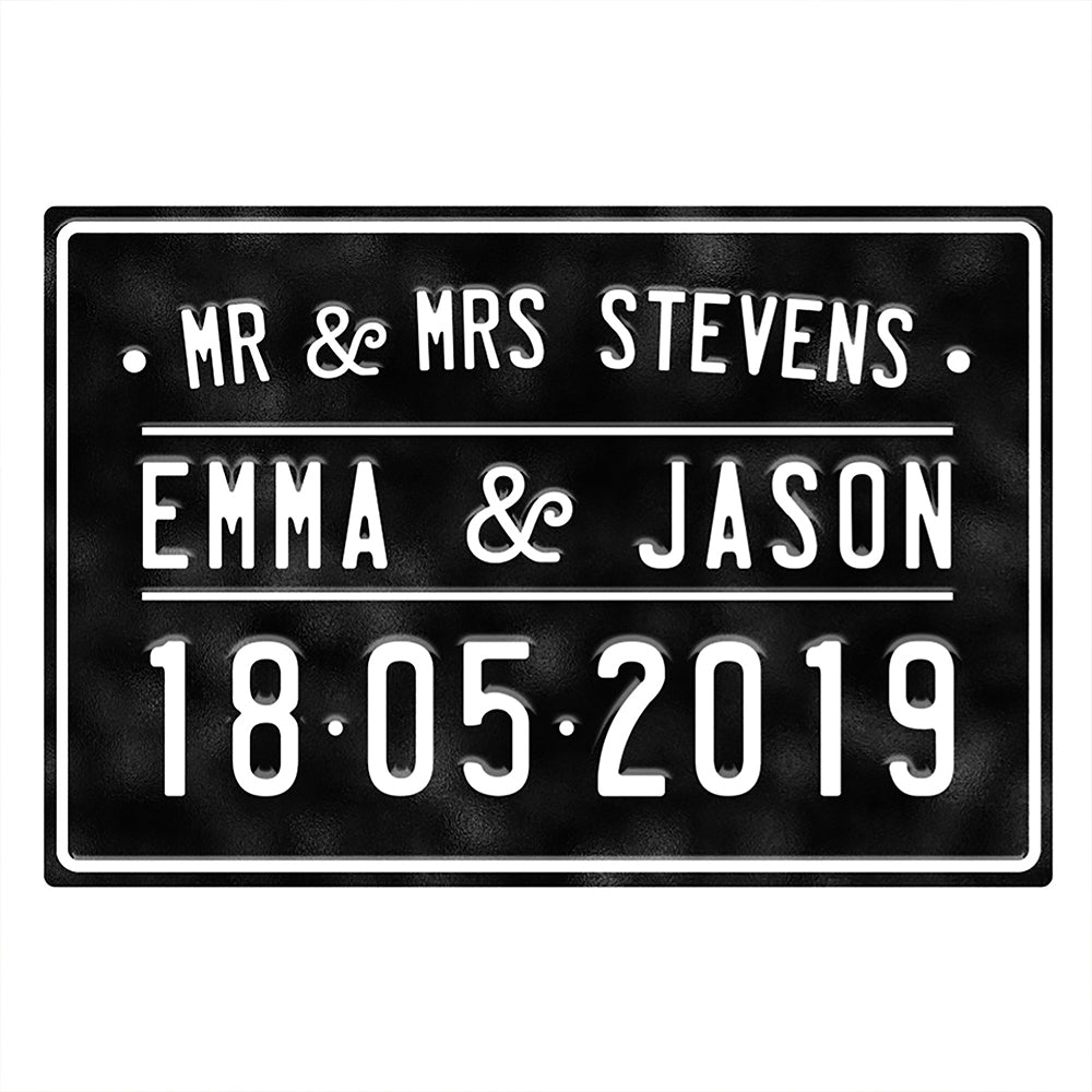 ”The Story of Us“ Custom Couple Metal Sign - Personalised Vintage Valentine's Plaque