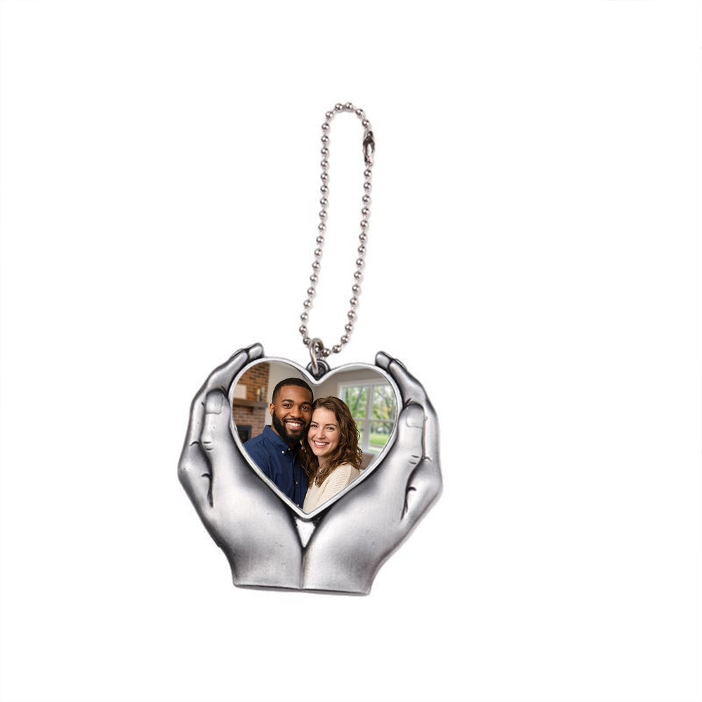 Custom 3D "Heart's Hold" Photo Car Charm Keychain