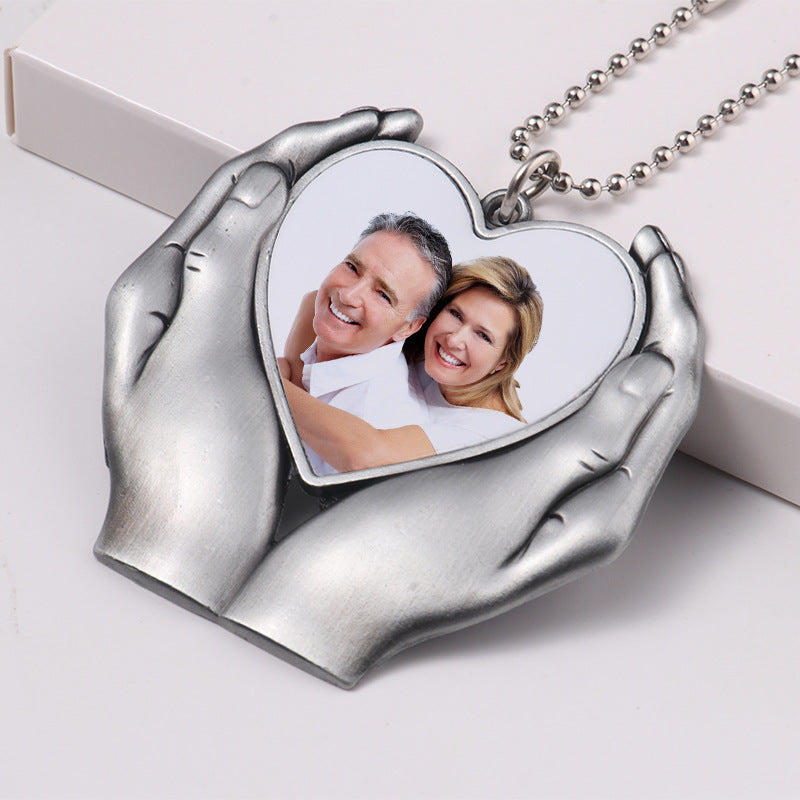 Custom 3D "Heart's Hold" Photo Car Charm Keychain
