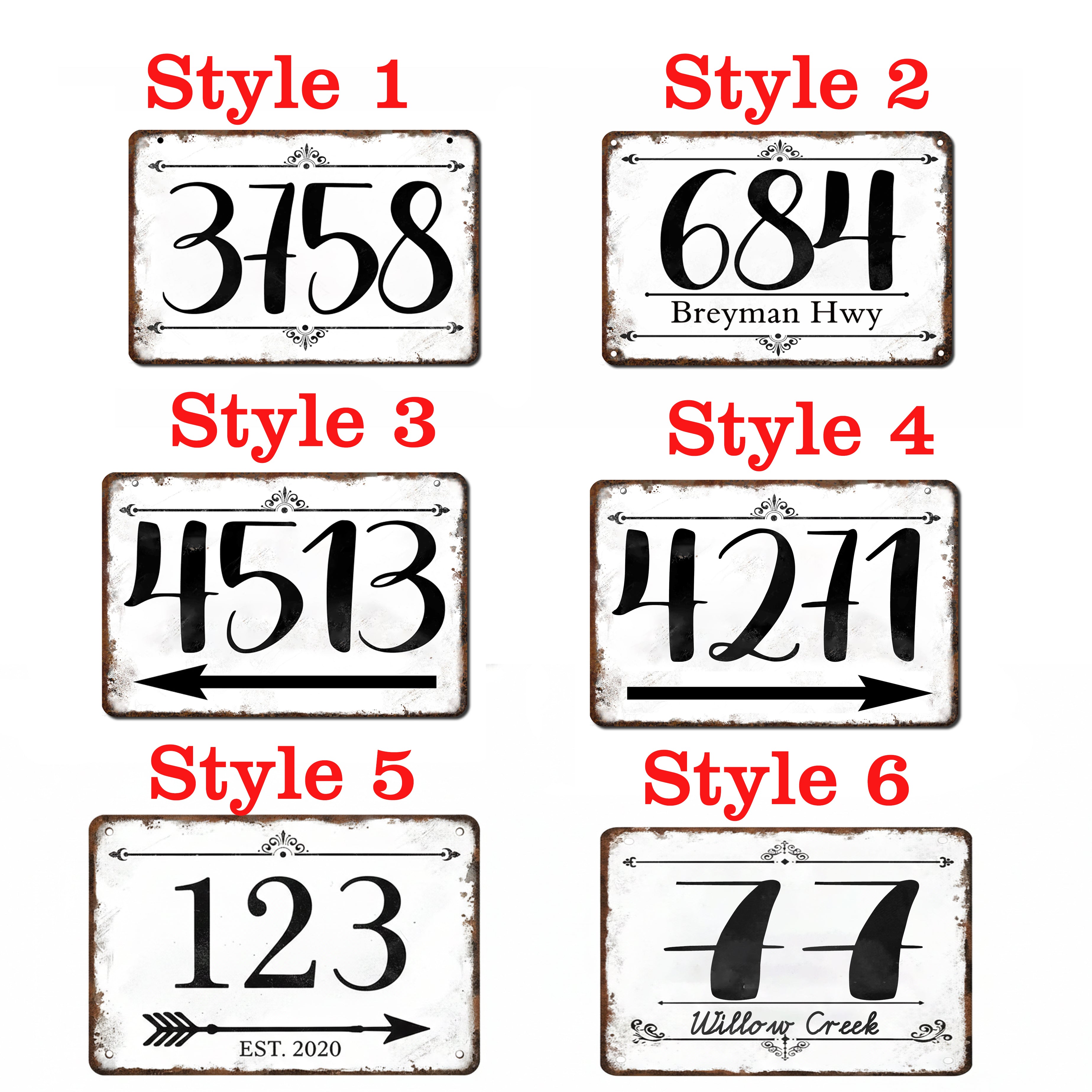 Hanging Custom Address numbers Sign Cute Farmhouse Style