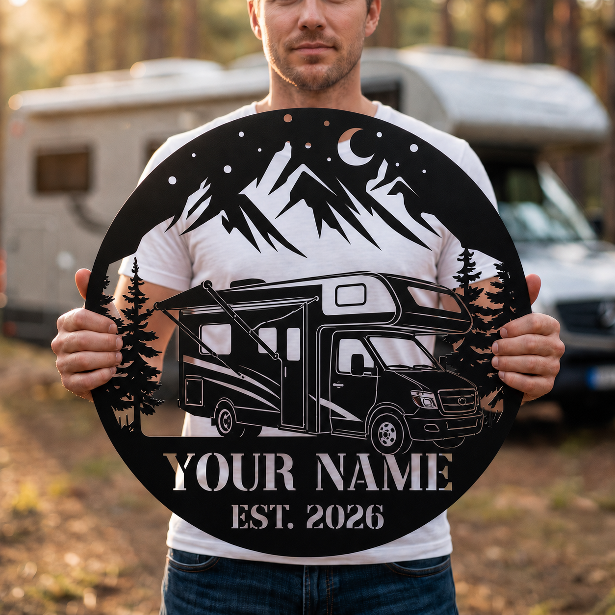 Personalized RV Photo Metal Sign
