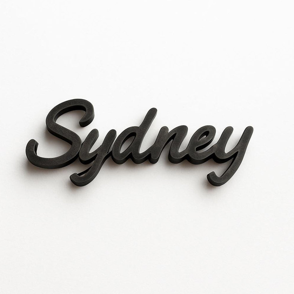 Custom-made script badge