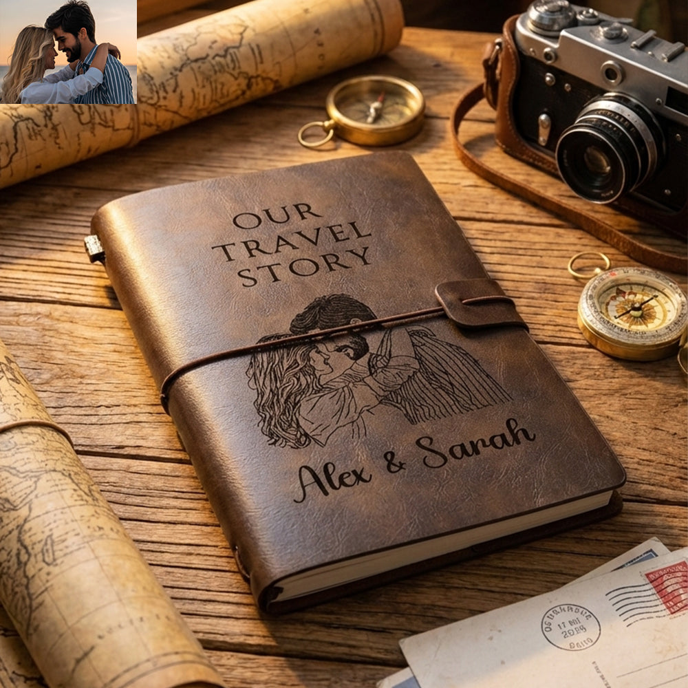 "Our Travel Story" Personalized Couple’s Travel Journal