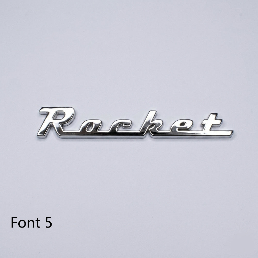 Custom Car Badge – Polished Stainless Steel Logo for Classic or Restomod – Multiple Fonts
