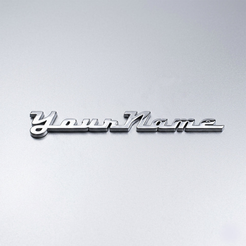 Custom Car Badge – Polished Stainless Steel Logo for Classic or Restomod – Multiple Fonts