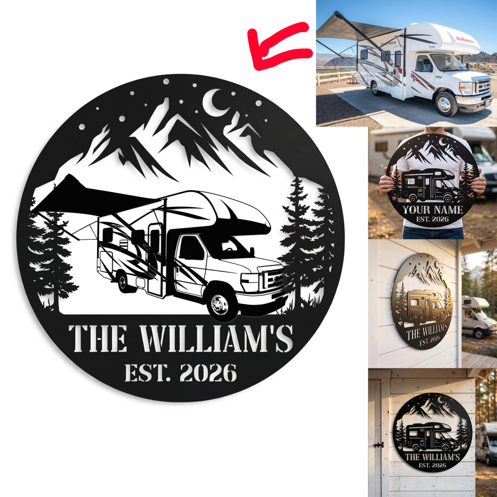 Personalized RV Photo Metal Sign