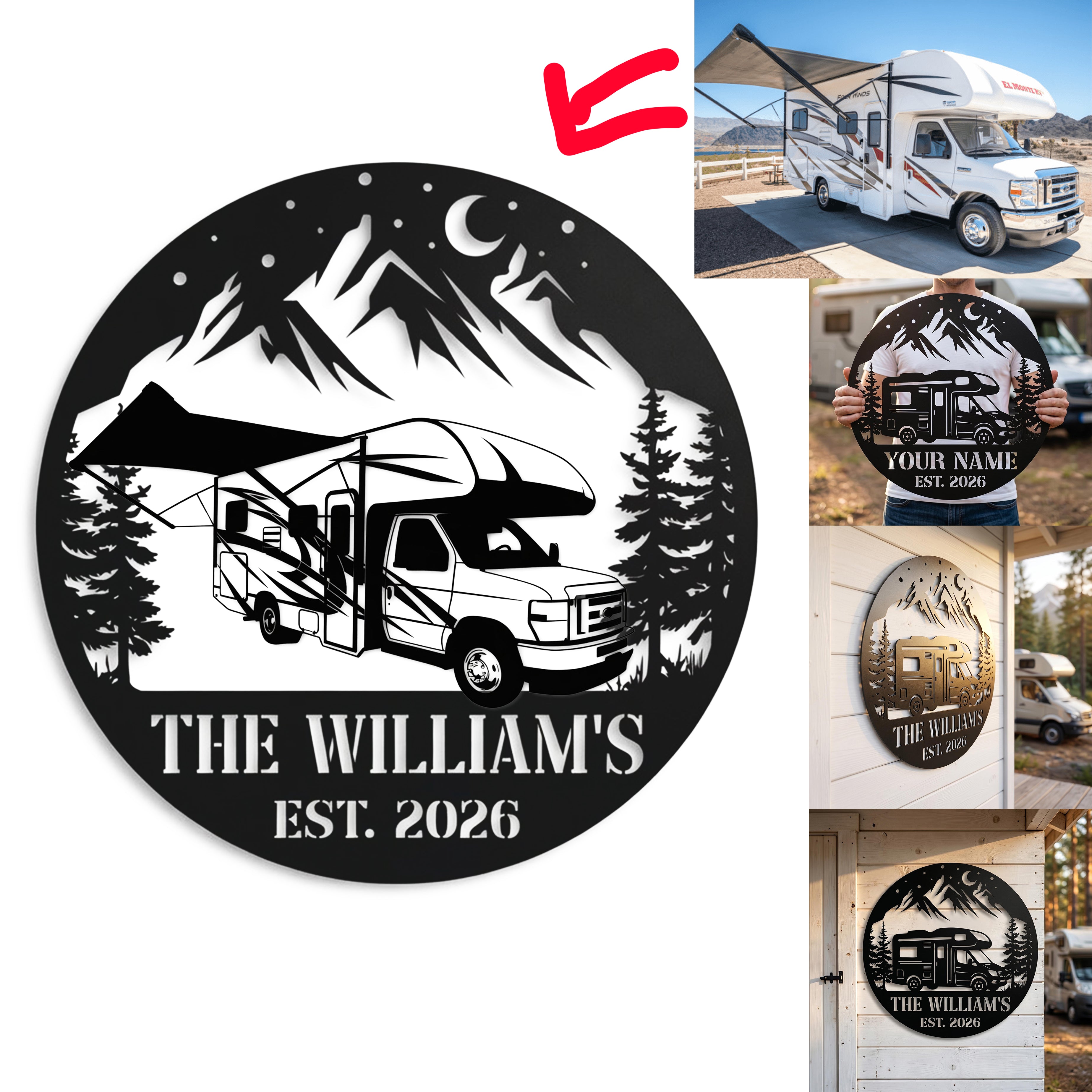 Personalized RV Photo Metal Sign